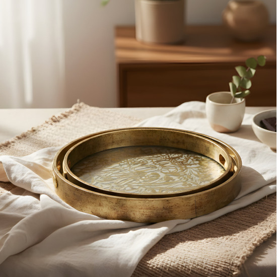 Wooden Tray Set 2 Pcs